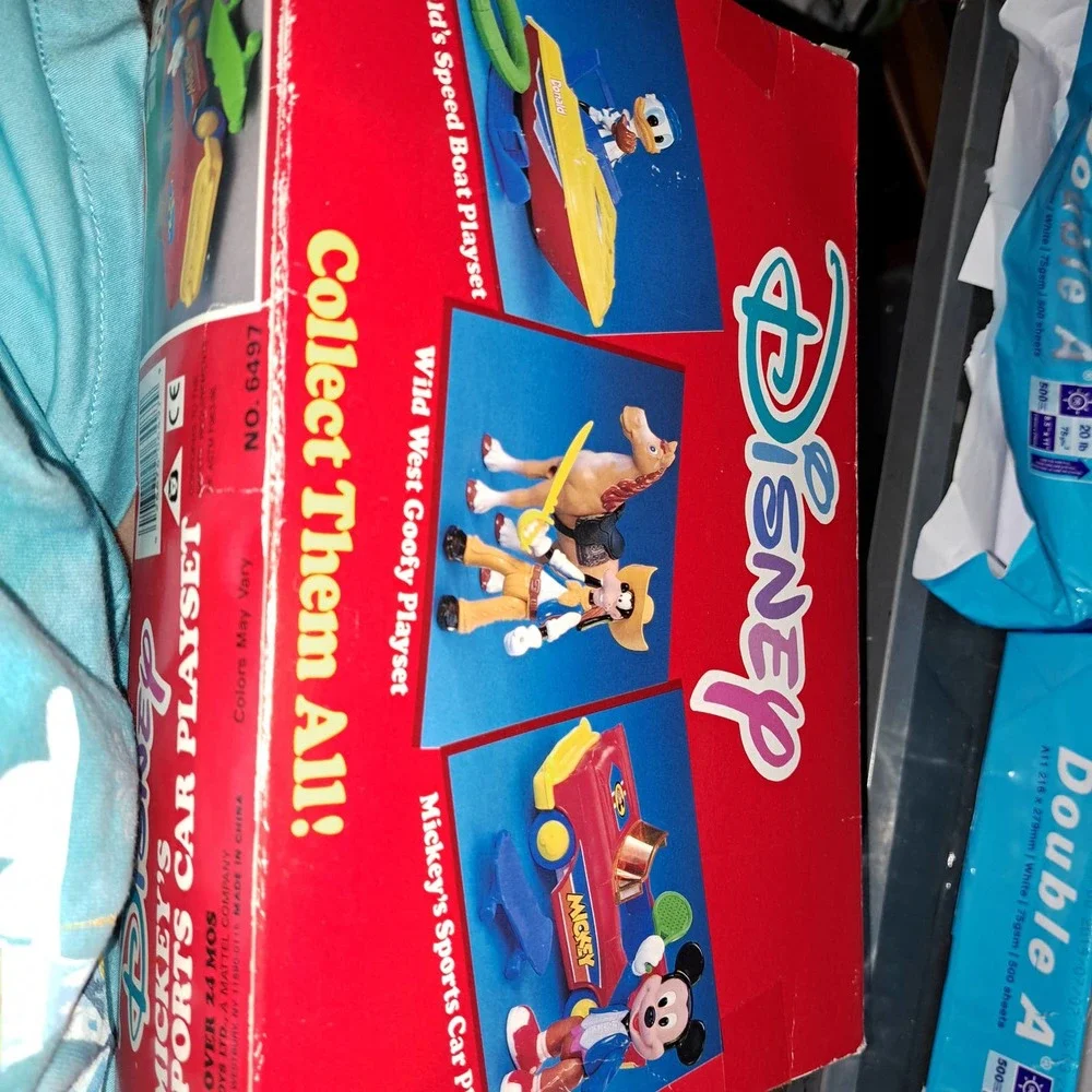 RARE VINTAGE COLLECTIBLE SEALED Mattel Mickey Sportscar Playset No 6497